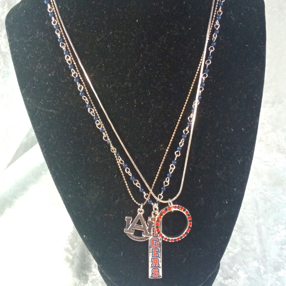 Auburn Tigers 3 Necklaces With Charms